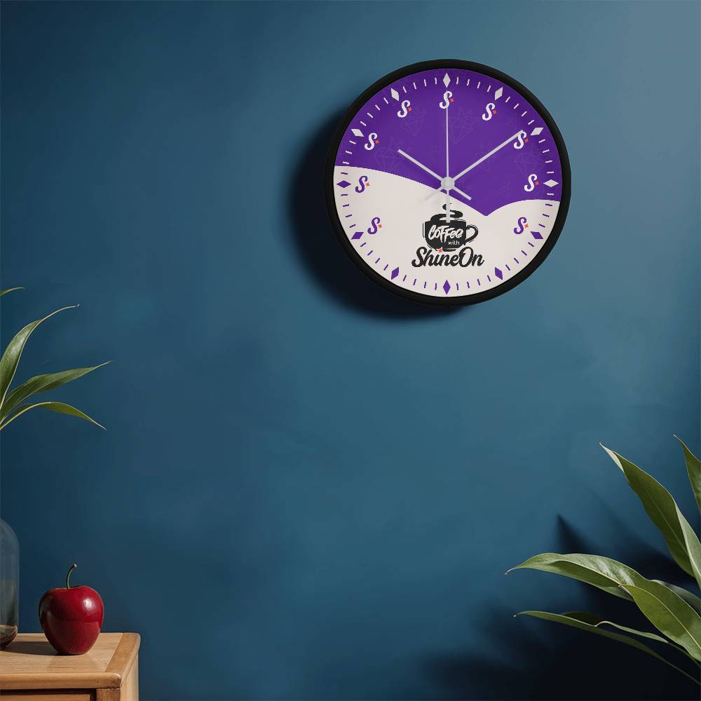 Coffee with ShineOn Logo Clock