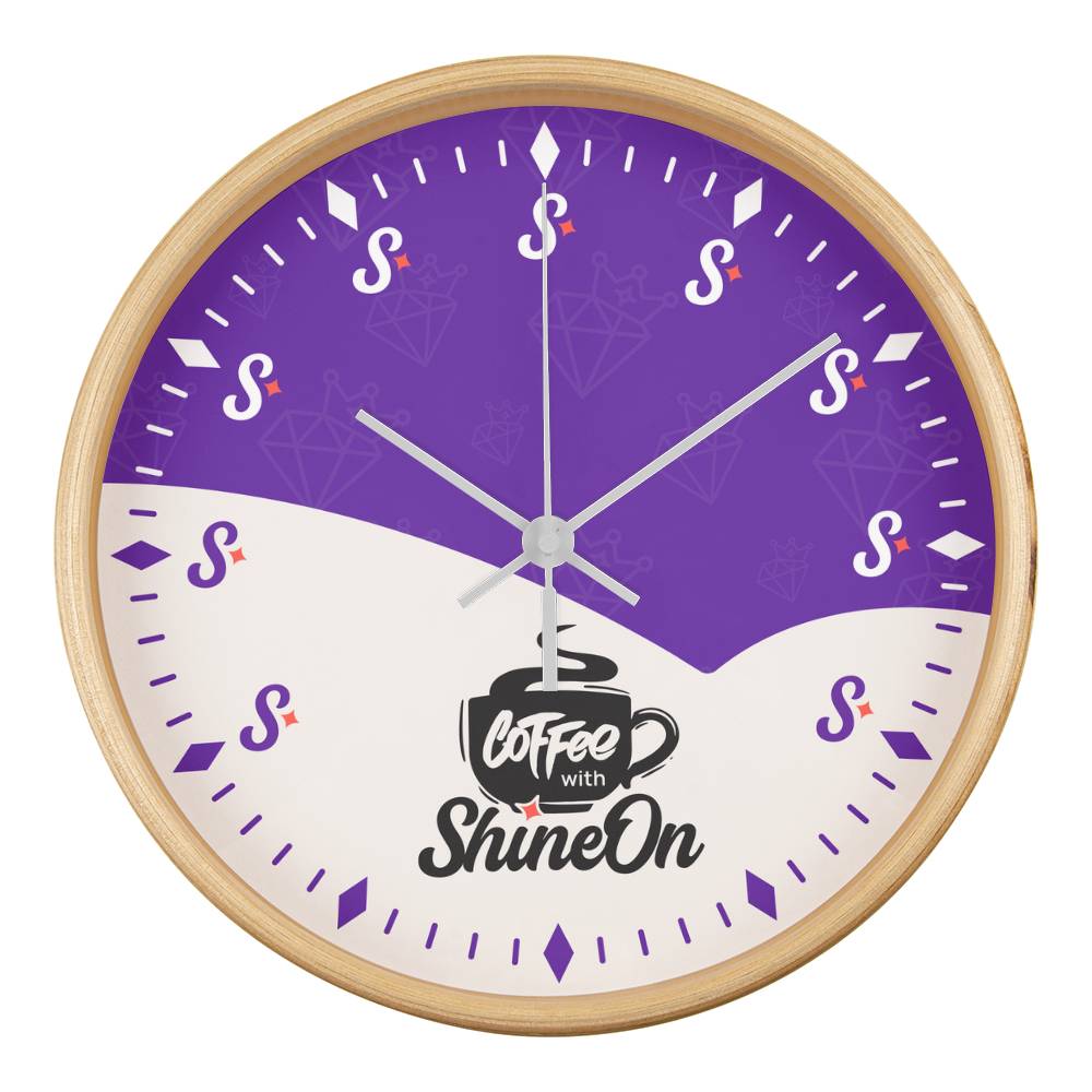 Coffee with ShineOn Logo Clock