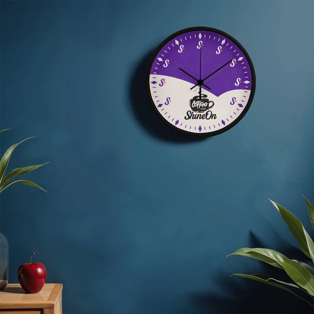 Coffee with ShineOn Logo Clock