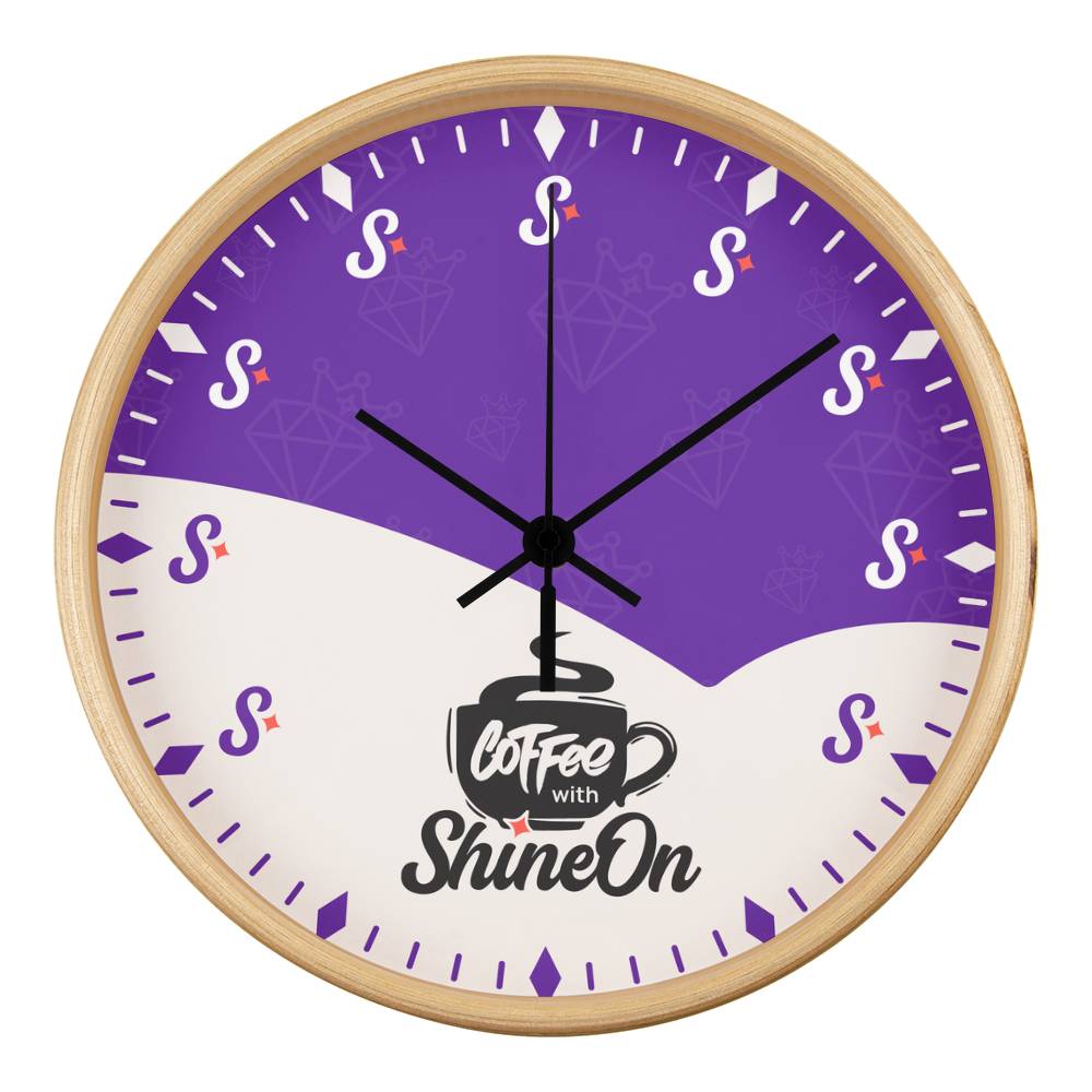 Coffee with ShineOn Logo Clock