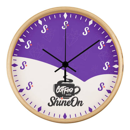 Coffee with ShineOn Logo Clock